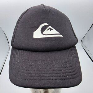 Quiksilver Grounder Hat Mens Black Mesh Logo Trucker Hat Cap Classic Style